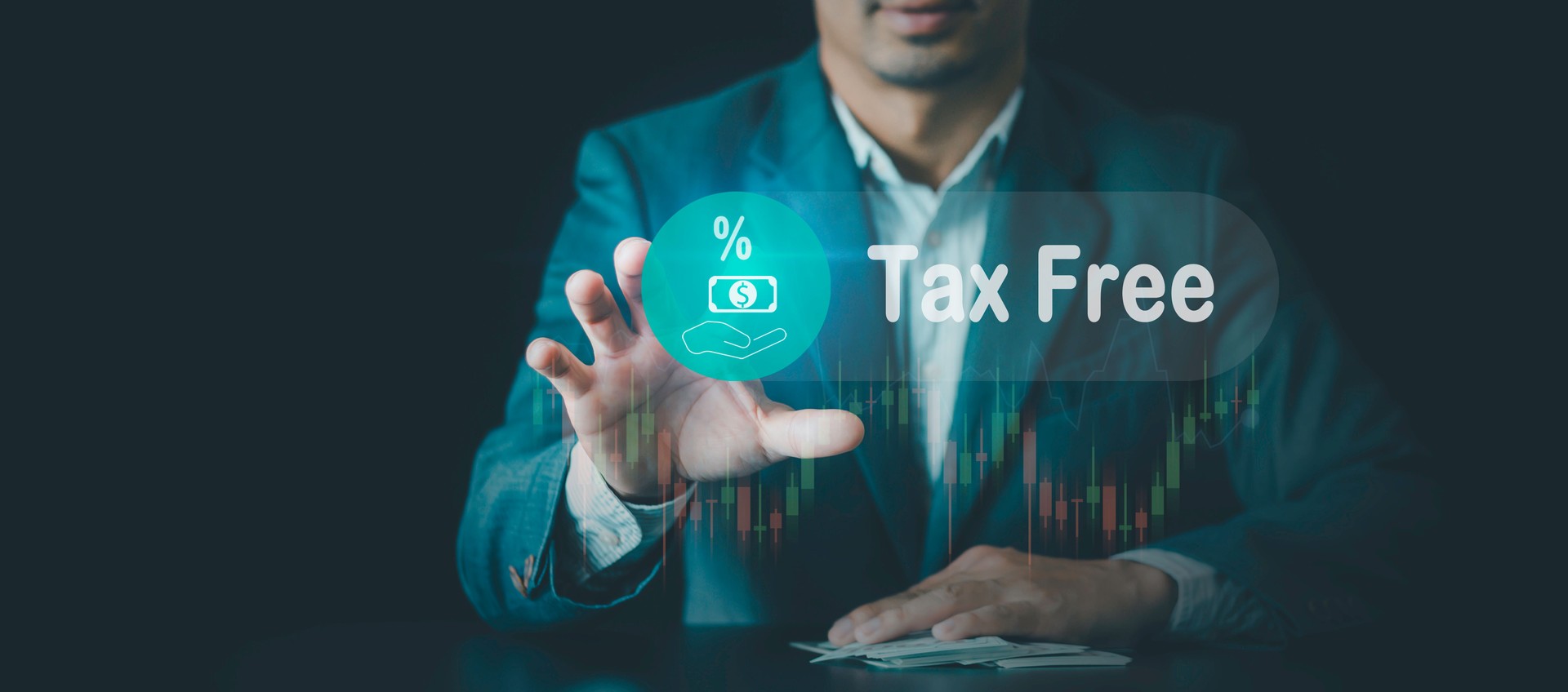 Tax Free Financial Concept. Entrepreneur or client, Cashback After Shopping Abroad, Business, finance, mortgage rates, value added tax, or discount